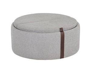 BORELLI WHEELED STORAGE OTTOMAN - BELFAST HEATHER GREY / AUTUMN CHESTNUT