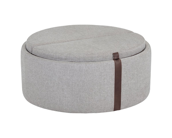 BORELLI WHEELED STORAGE OTTOMAN - BELFAST HEATHER GREY / AUTUMN CHESTNUT
