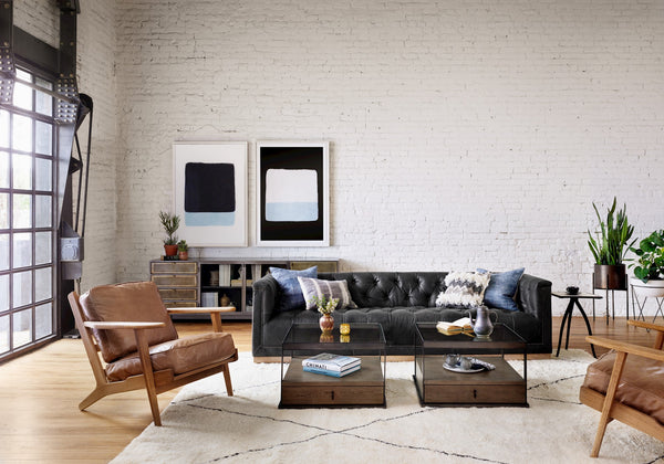 MAXX 95" SOFA IN DESTROYED BLACK