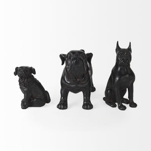 Rocky 4L x 5W Black Resin Boxer Dog