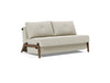 CUBED FULL SOFA BED in MIXED DANCE NATURAL FABRIC WITH Dark Wood LEGS 527