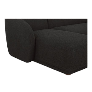 Moe's Faye Left Sectional in Black Boucle