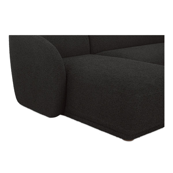 Moe's Faye Left Sectional in Black Boucle