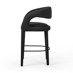 Hawkins Stool In Fiqa Boucle Charcoal In Bar