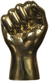 Solidarity Fist Metal Alloy Sculpture in Antique Brass Finish