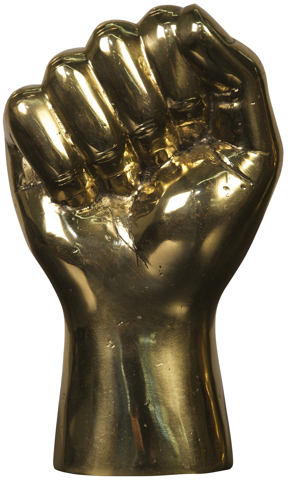 Solidarity Fist Metal Alloy Sculpture in Antique Brass Finish