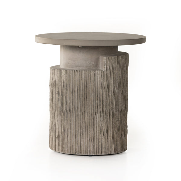 Huron Outdoor End Table In Textured Flint