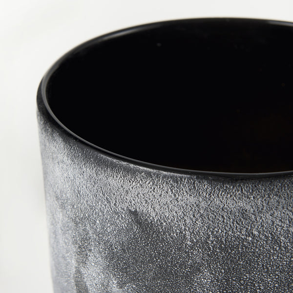 Squally 8.0L x 8.0W x 8.6H Black/Brown Glass Ombre Textured Vase