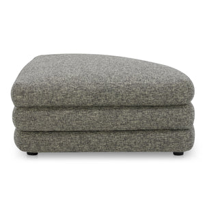 Lowtide Curved Ottoman in Stone Tweed Fabric