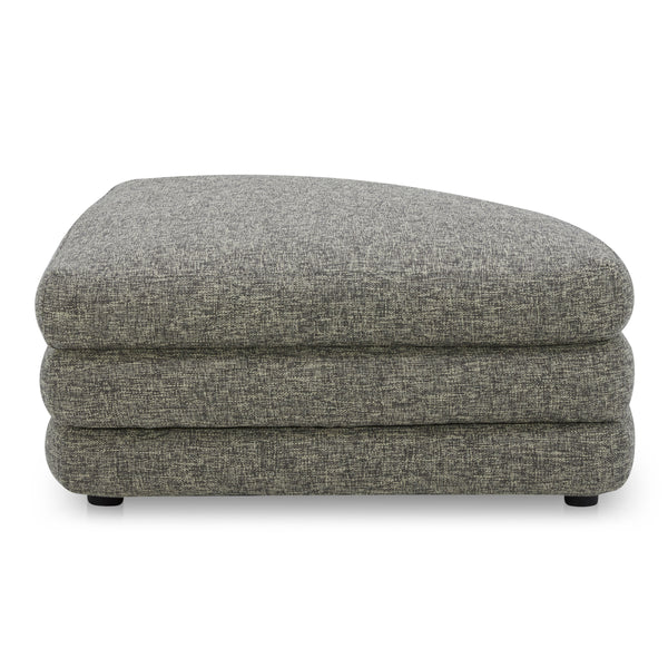 Lowtide Curved Ottoman in Stone Tweed Fabric