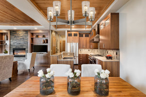 Flair 5 Light Chandelier in Antique Nickel Finish