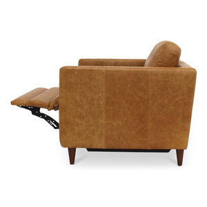 Moe's Bridgers Power Recliner Chair in Tan Leather
