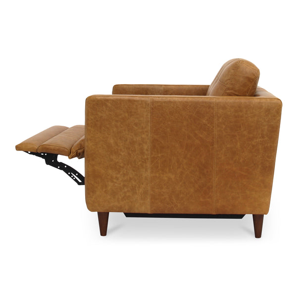 Moe's Bridgers Power Recliner Chair in Tan Leather