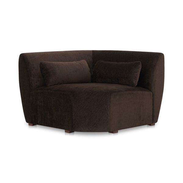 Amelia Corner Chair Espresso with Lumbar Cushion