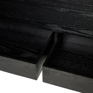 Hayward Cabinet In Black Oak-Black Aluminum-Black Iron