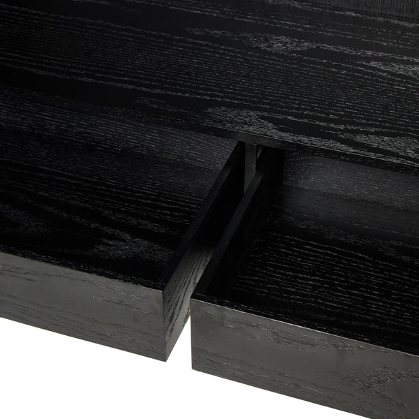 Hayward Cabinet In Black Oak-Black Aluminum-Black Iron