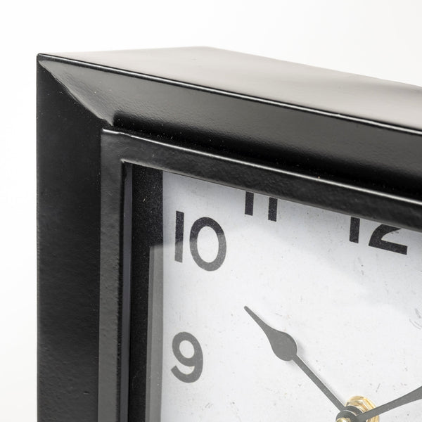 Ralph I Black Metal Square Table Clock