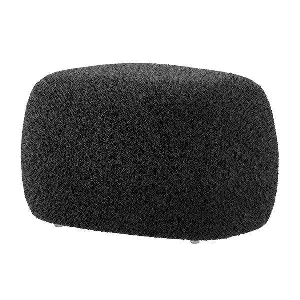 Carlese Boucle Small Ottoman, Palladian Charcoal