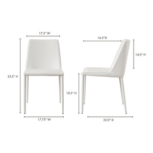 Nora Dining Chair Set in White Vegan Leather