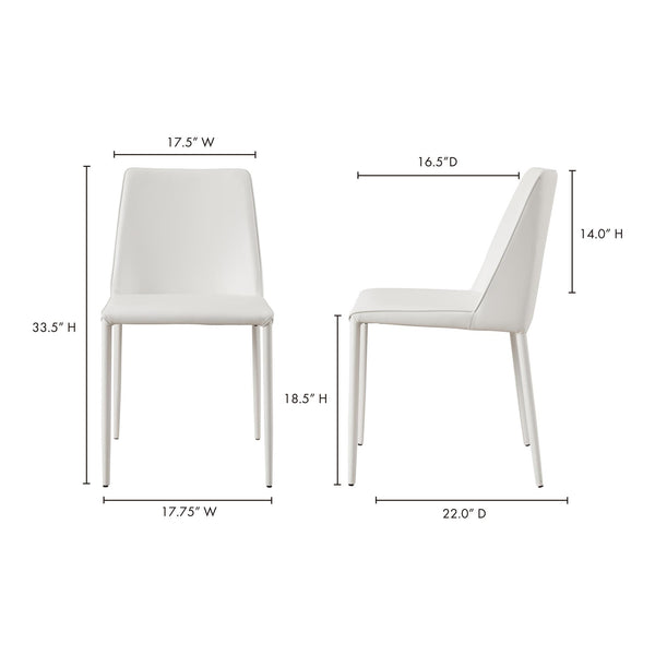 Nora Dining Chair Set in White Vegan Leather