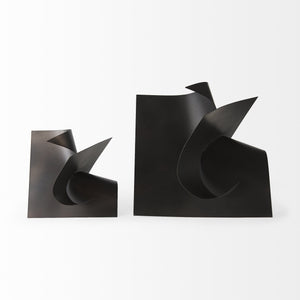 Francesca 18.1L x 18.1W x 18.1H Black Metal Sculptural Decorative Object