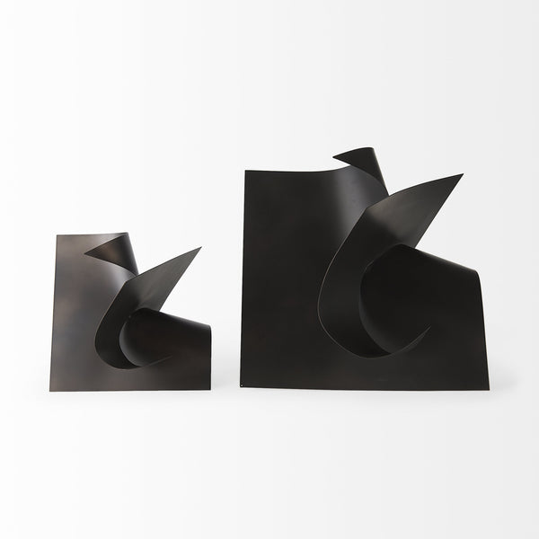 Francesca 18.1L x 18.1W x 18.1H Black Metal Sculptural Decorative Object