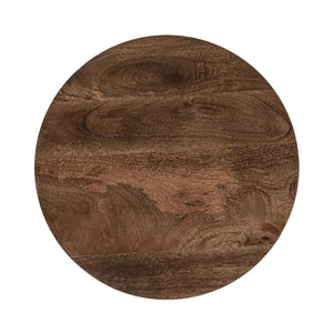 Andra Leather Round Accent Table - Sedona Brown
