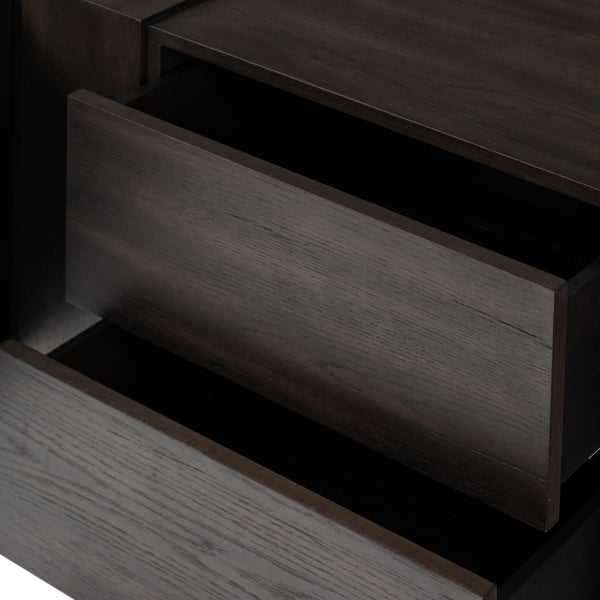 Fisher Media Console in Smoked Black Veneer'