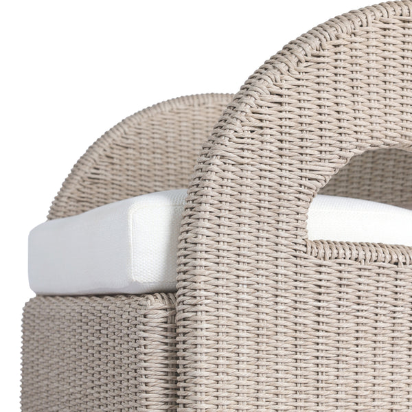 Hawkins Outdoor Swivel Chair in Vintage White
