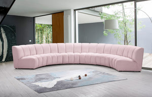 Lynda 6pc. Modular Sectional In Pink Velvet