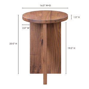 Moe's Grace Accent Table Walnut Brown