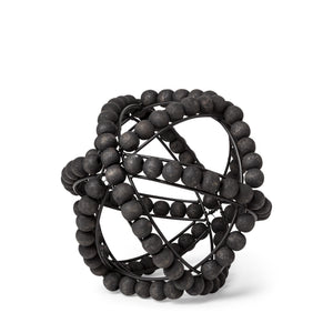 Earnhardt I Small 9L x 9W Black Wooden Beaded Orb