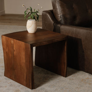 Tyrell Side Table in Natural Brown Acacia