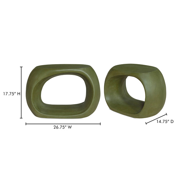 Albers Outdoor Stool in Green Concrete