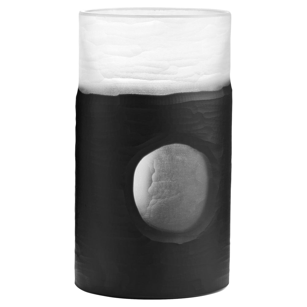 Medium Ominous Frost Vase in Clear and Black