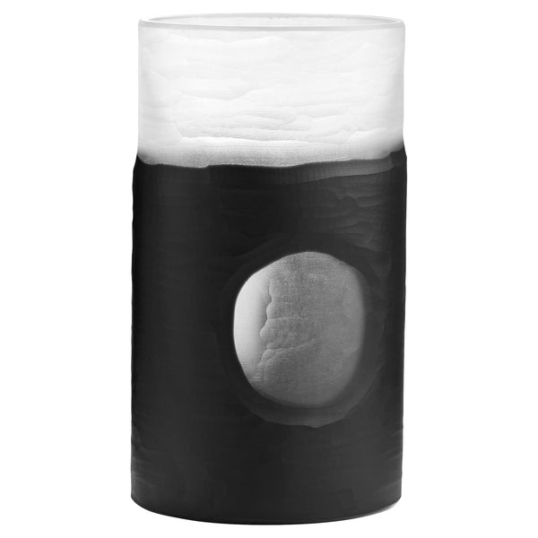 Medium Ominous Frost Vase in Clear and Black