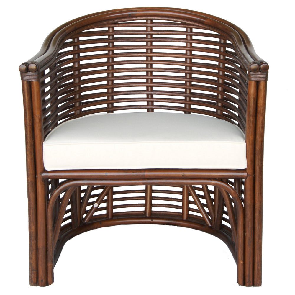 Knox Rattan Tub Arm Chair In Earth Tone Brown