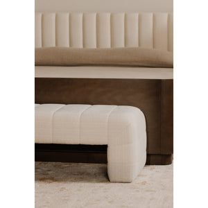 Moe's Verity Bench in Oatmeal Upholstery