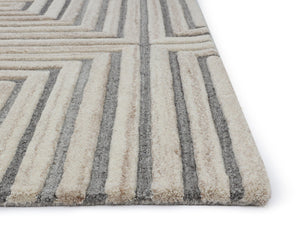 OSLOW HAND-TUFTED RUG - BEIGE / GREY - 10' X 14'