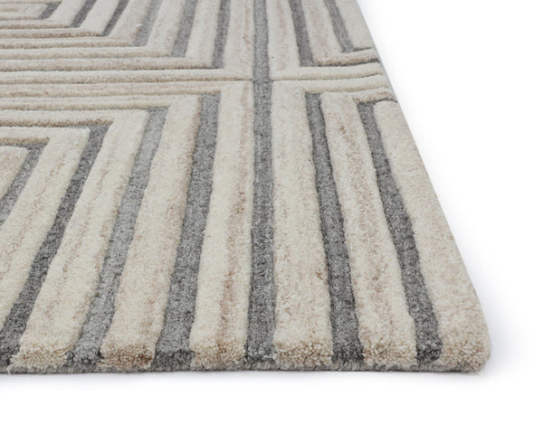 OSLOW HAND-TUFTED RUG - BEIGE / GREY - 10' X 14'