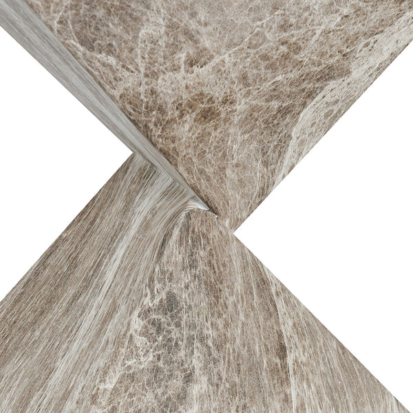 Adler Outdoor Concrete Accent Table in Brown/Ivory