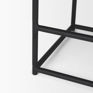 Taniel Black Leather w/ Black Metal Counter Stool