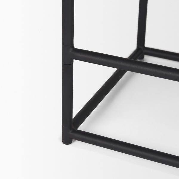 Taniel Black Leather w/ Black Metal Counter Stool