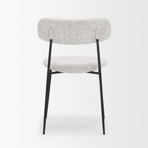 Casey Matte Black Metal w/ Gray Fabric Dining Chair