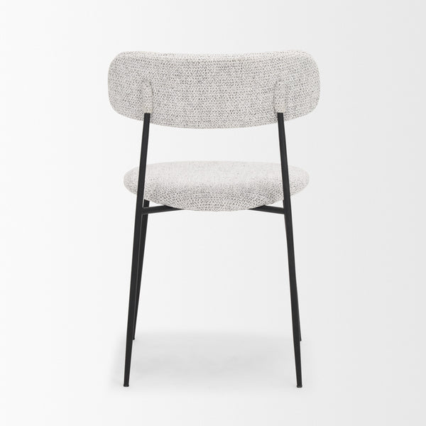 Casey Matte Black Metal w/ Gray Fabric Dining Chair