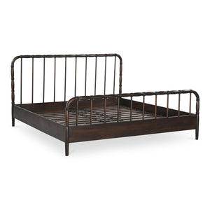 Vivian Queen Bed Dark Brown with Turned Detailing
