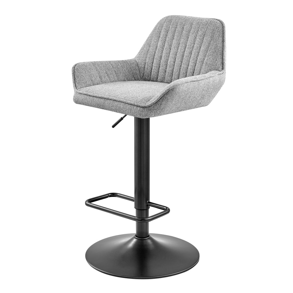 Luther Fabric Gaslift Swivel Bar Stool In Strata Gray (Set of 2)