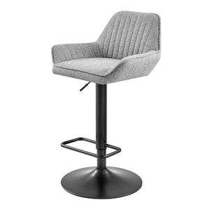 Luther Fabric Gaslift Swivel Bar Stool In Strata Gray (Set of 2)