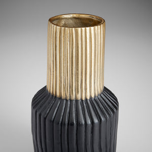 Allumage Vase in Matt Black and Gold