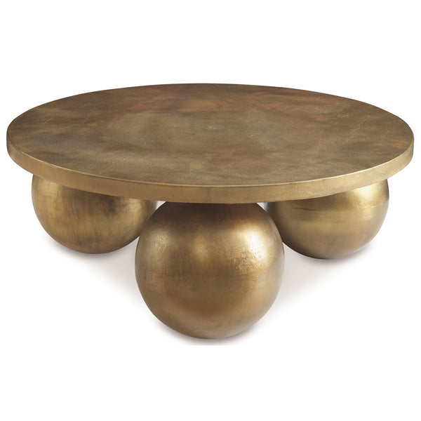 Triplet Antique Brass Coffee Table